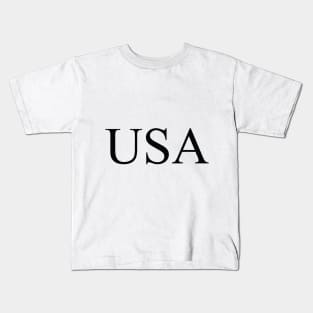 Text: USA (black) Kids T-Shirt